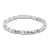 Thumbnail Image 1 of Men's Natural Howlite Bead Bracelet Stainless Steel 8.5"