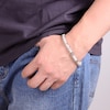 Thumbnail Image 5 of Men's Natural Howlite Bead Bracelet Stainless Steel 8.5"
