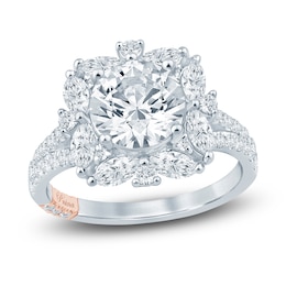 Pnina Tornai Round-Cut Lab-Grown Diamond Halo Engagement Ring 3 ct tw 14K White Gold