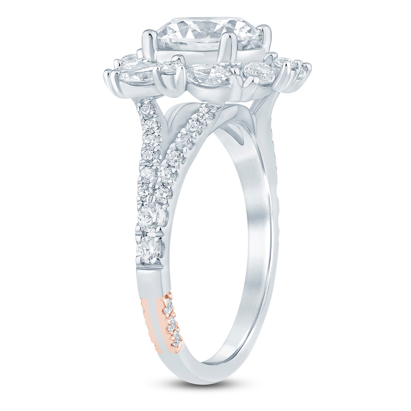 Main Image 2 of Pnina Tornai Round-Cut Lab-Grown Diamond Halo Engagement Ring 3 ct tw 14K White Gold