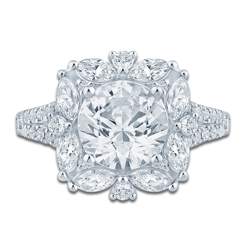 Main Image 3 of Pnina Tornai Round-Cut Lab-Grown Diamond Halo Engagement Ring 3 ct tw 14K White Gold