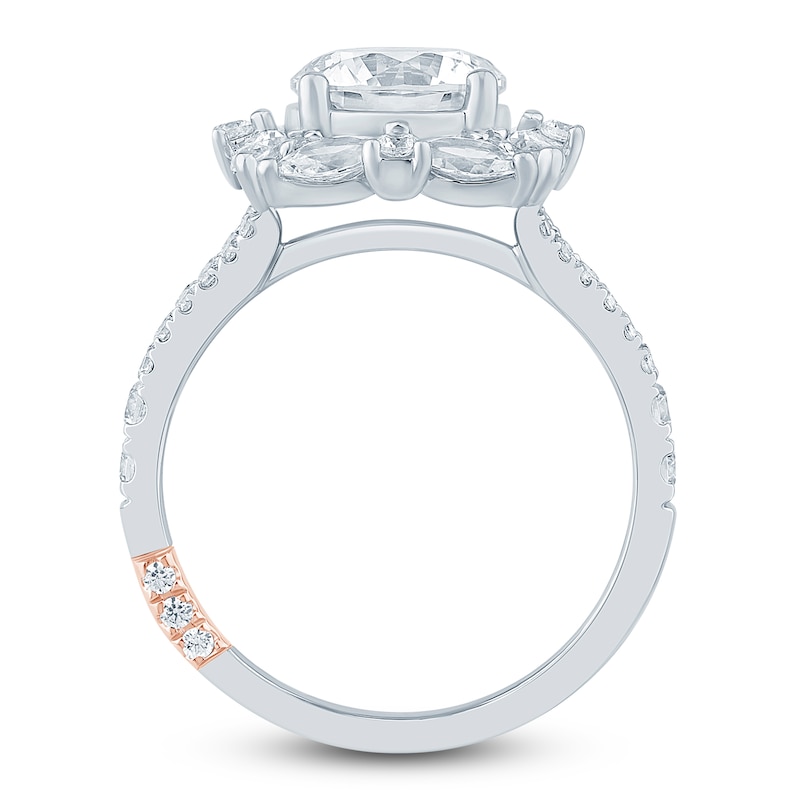 Main Image 4 of Pnina Tornai Round-Cut Lab-Grown Diamond Halo Engagement Ring 3 ct tw 14K White Gold