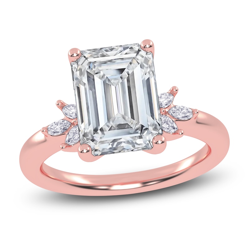 Main Image 1 of Emerald-Cut Created By Jared Studio Lab-Grown Diamond Engagement Ring 3-1/6 ct tw 14K Rose Gold