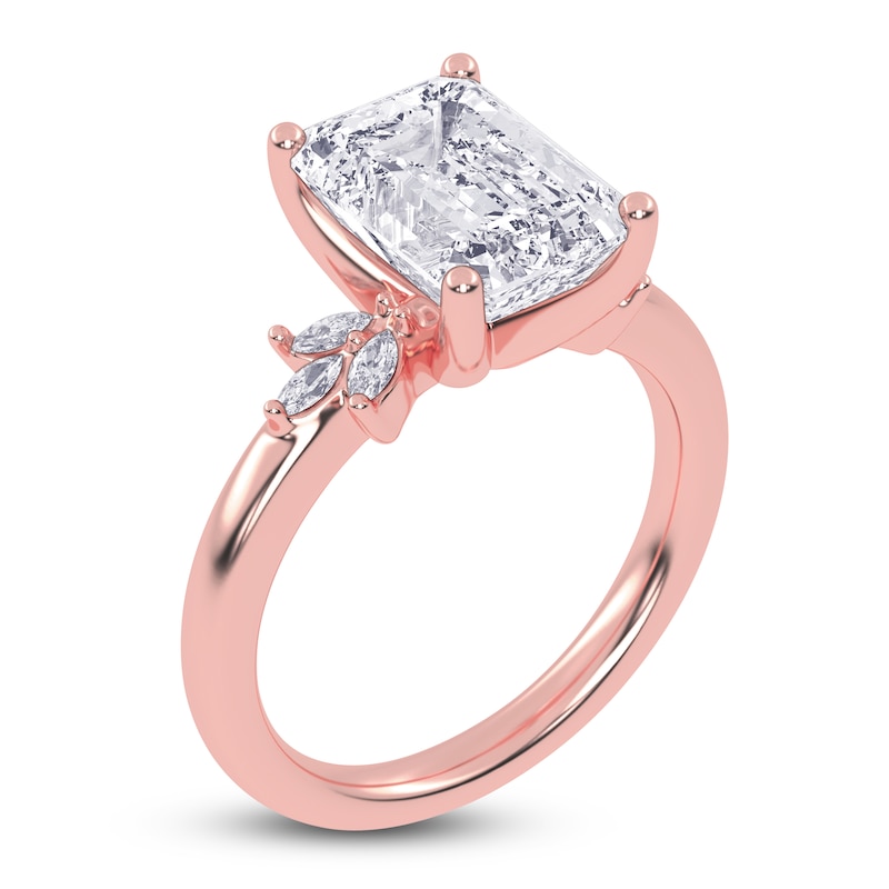 Main Image 2 of Emerald-Cut Created By Jared Studio Lab-Grown Diamond Engagement Ring 3-1/6 ct tw 14K Rose Gold