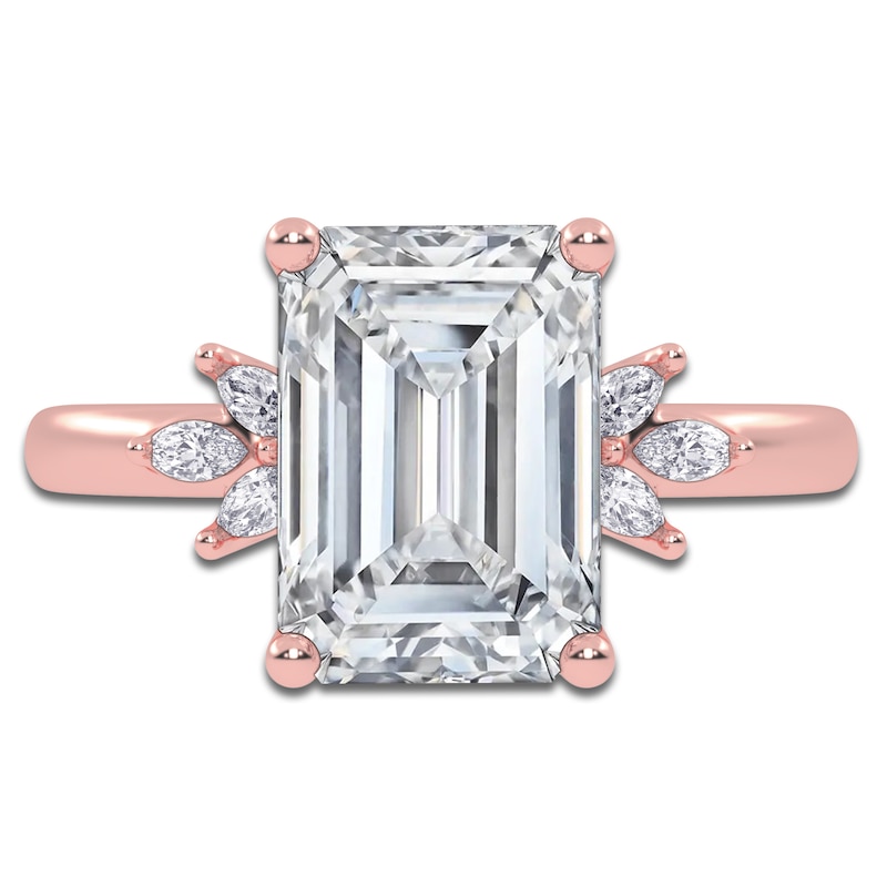 Main Image 3 of Emerald-Cut Created By Jared Studio Lab-Grown Diamond Engagement Ring 3-1/6 ct tw 14K Rose Gold