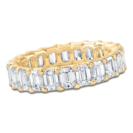 Certified Emerald-Cut Diamond Eternity Band 3-5/8 - 4-5/8 ct tw 14K Yellow Gold