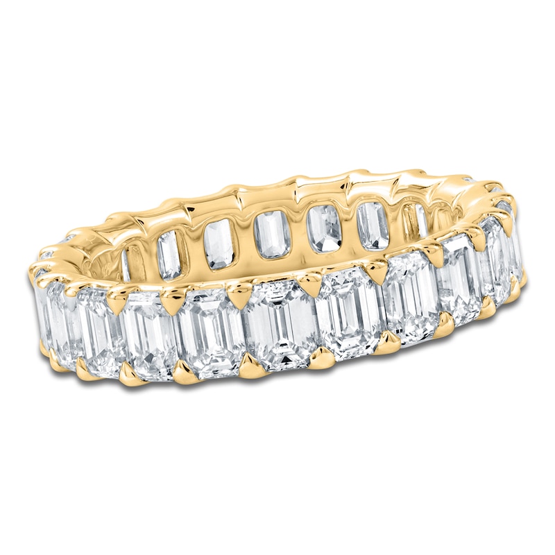Main Image 1 of Certified Emerald-Cut Diamond Eternity Band 3-5/8 - 4-5/8 ct tw 14K Yellow Gold