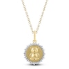 Thumbnail Image 1 of Diamond Teddy Bear Medallion Necklace 1/4 ct tw 10K Yellow Gold 18"