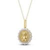 Thumbnail Image 2 of Diamond Teddy Bear Medallion Necklace 1/4 ct tw 10K Yellow Gold 18"