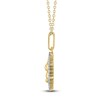 Thumbnail Image 3 of Diamond Teddy Bear Medallion Necklace 1/4 ct tw 10K Yellow Gold 18"