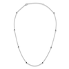 Thumbnail Image 1 of Black Diamond Bezel-Set Station Necklace 1 ct tw Sterling Silver 22"