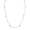 Thumbnail Image 2 of Black Diamond Bezel-Set Station Necklace 1 ct tw Sterling Silver 22"