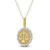 Thumbnail Image 2 of Diamond Zodiac Libra Medallion Necklace 1/3 ct tw 10K Yellow Gold 18"