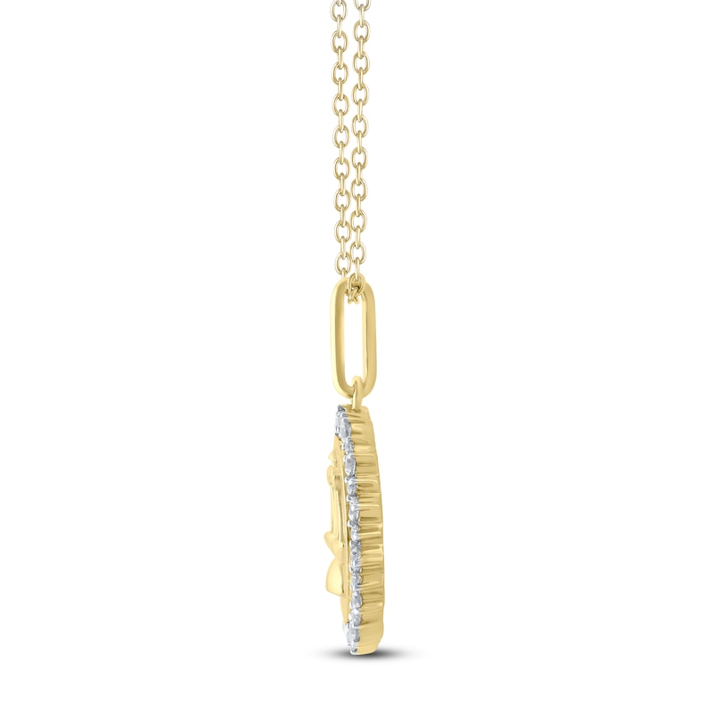 Main Image 3 of Diamond Zodiac Libra Medallion Necklace 1/3 ct tw 10K Yellow Gold 18"