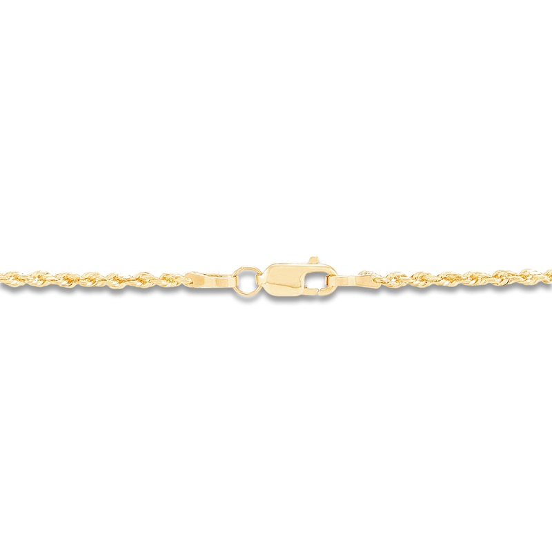 Main Image 2 of Solid Glitter Rope Chain Necklace 1.6mm 14K Yellow Gold 16"