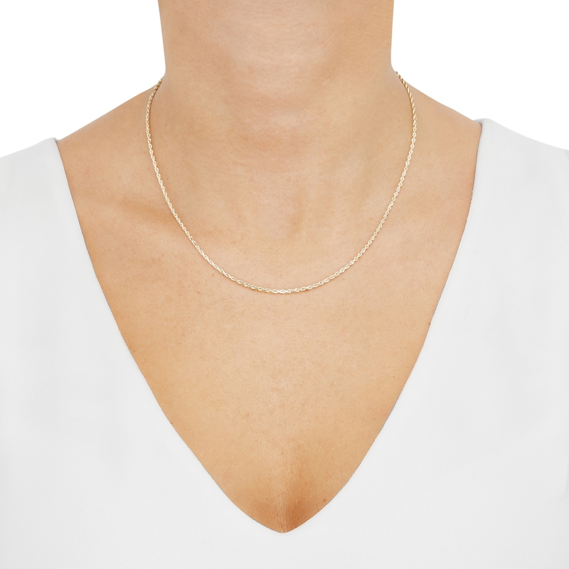 Main Image 3 of Solid Glitter Rope Chain Necklace 1.6mm 14K Yellow Gold 16"