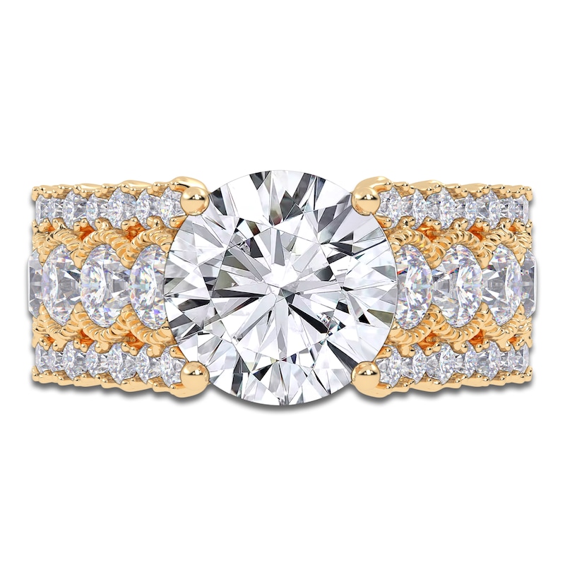 Main Image 3 of Round-Cut Created By Jared Studio Lab-Grown Diamond Engagement Ring 3-3/4 ct tw 14K Yellow Gold