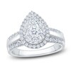 Thumbnail Image 1 of Brilliant Moments Multi-Diamond Pear Halo Engagement Ring 1 ct tw 14K White Gold