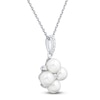 Thumbnail Image 2 of Cultured Pearl & White Lab-Created Sapphire Quad Necklace Sterling Silver 18"