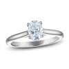 Thumbnail Image 1 of Oval-Cut Lab-Grown Diamond Solitaire Plus Engagement Ring 7/8 ct tw Platinum (VS2/F)
