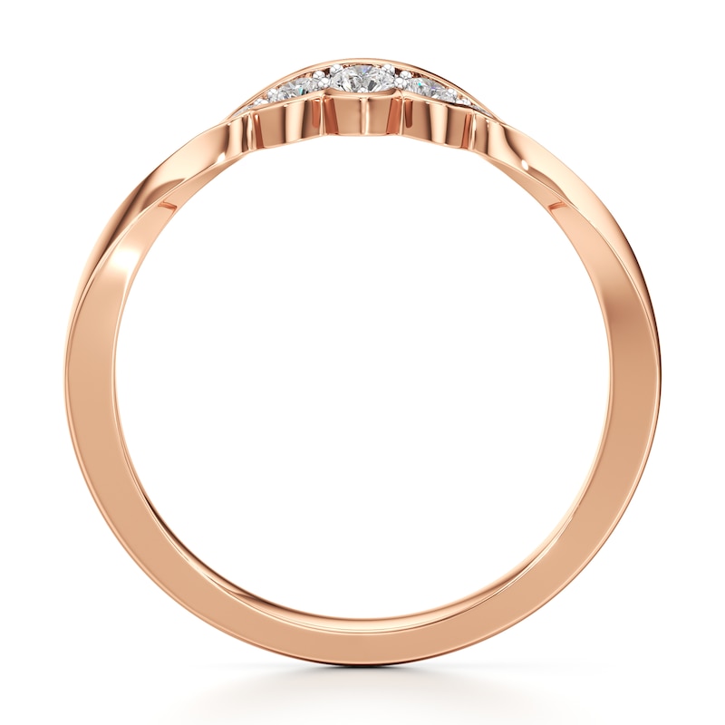 Main Image 2 of J'Lure Lab-Grown Diamond Scalloped Wedding Band 1/8 ct tw 18K Rose Gold