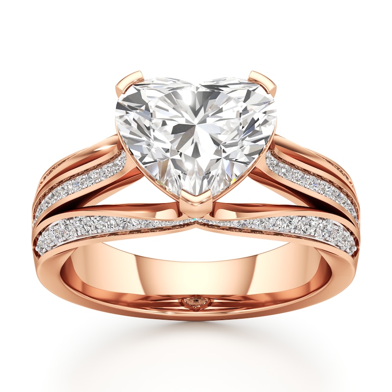 Main Image 1 of J'Lure Lab-Grown Diamond Heart Brilliant-Cut Engagement Ring 3-1/2 ct tw 18K Rose Gold