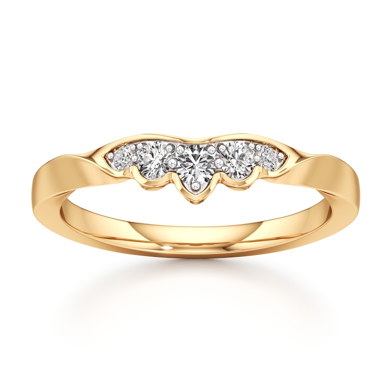 Main Image 1 of J'Lure Lab-Grown Diamond Scalloped Wedding Band 1/5 ct tw 18K Yellow Gold