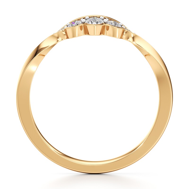 Main Image 2 of J'Lure Lab-Grown Diamond Scalloped Wedding Band 1/5 ct tw 18K Yellow Gold