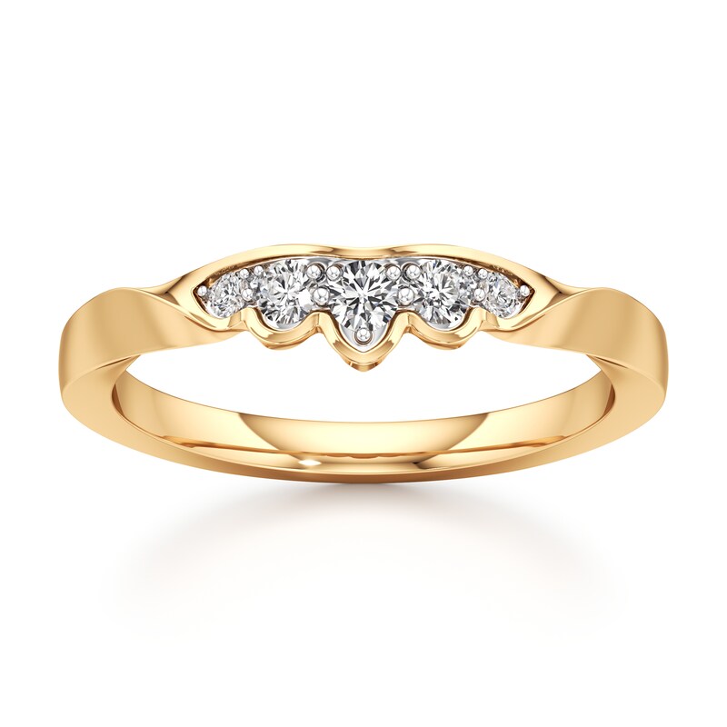 Main Image 1 of J'Lure Lab-Grown Diamond Scalloped Wedding Band 1/5 ct tw 18K Yellow Gold