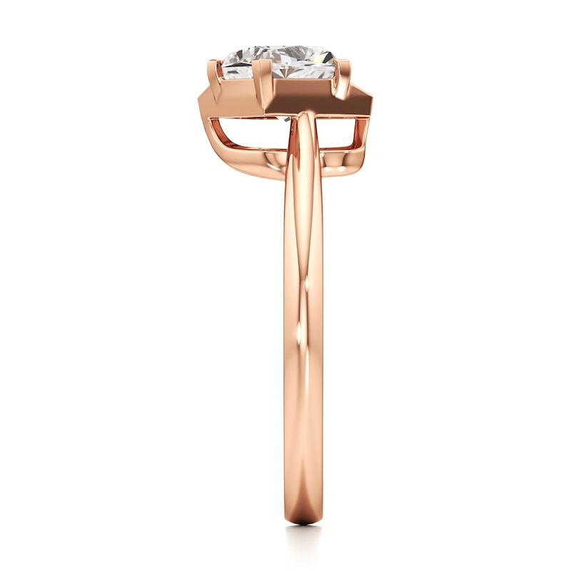 Main Image 3 of J'Lure Pentagon Brilliant-Cut Lab-Grown Diamond Half-Halo Engagement Ring 1 ct tw 18K Rose Gold