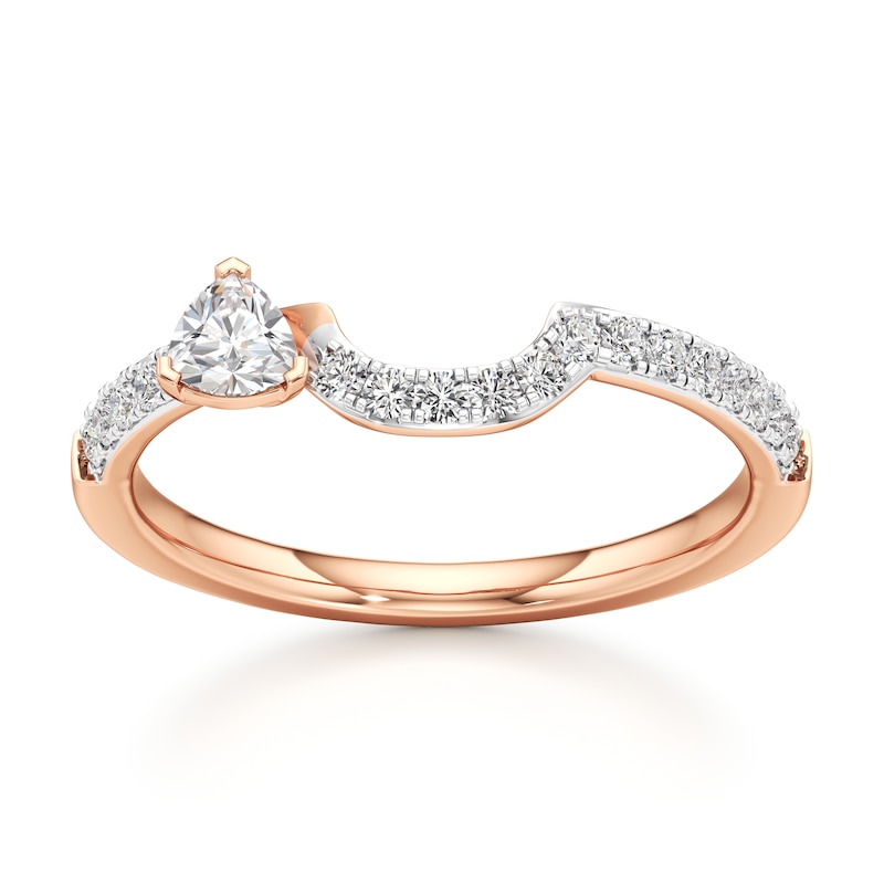 Main Image 1 of J'Lure Trillion Curved Brilliant-Cut Lab-Created Diamond Contour Wedding Band 1/3 ct tw 18K Rose Gold