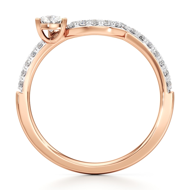 Main Image 2 of J'Lure Trillion Curved Brilliant-Cut Lab-Created Diamond Contour Wedding Band 1/3 ct tw 18K Rose Gold