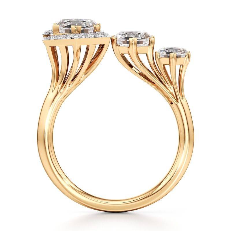 Main Image 2 of J'Lure Hexagon Step-Cut Lab-Grown Diamond Engagement Ring 2-1/5 ct tw 18K Yellow Gold
