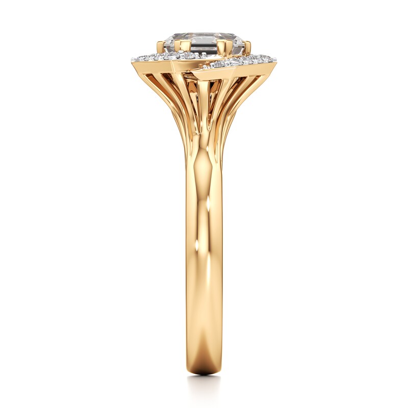 Main Image 3 of J'Lure Hexagon Step-Cut Lab-Grown Diamond Engagement Ring 2-1/5 ct tw 18K Yellow Gold
