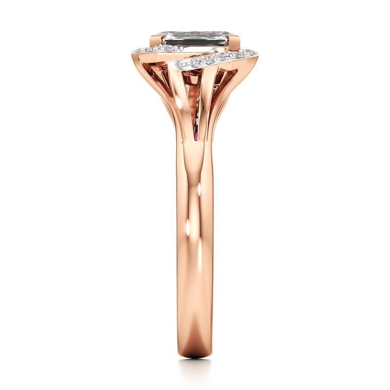 Main Image 3 of J'Lure Imperial-Emerald Step-Cut Lab-Grown Diamond Engagement Ring 2-1/6 ct tw 18K Rose Gold