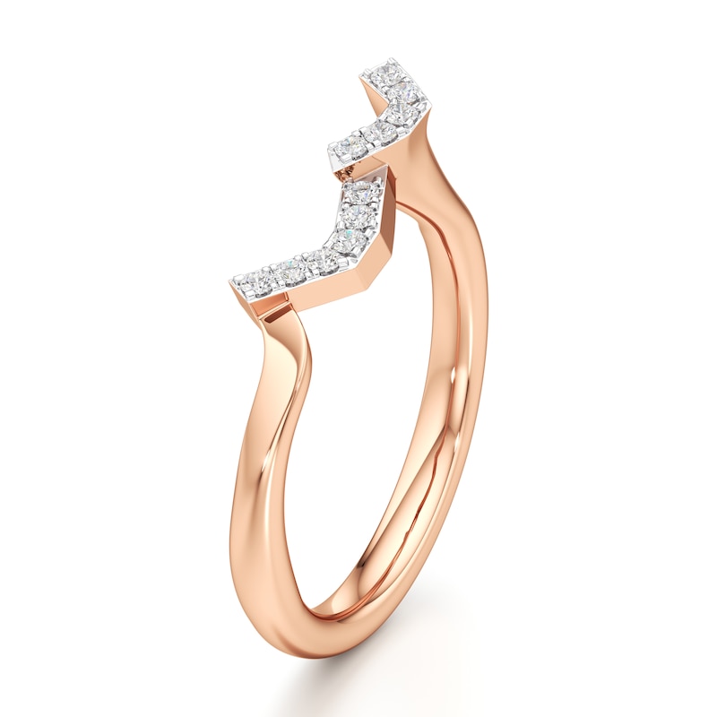 Main Image 4 of J'Lure Lab-Grown Diamond Wedding Band 1/8 ct tw 18K Rose Gold