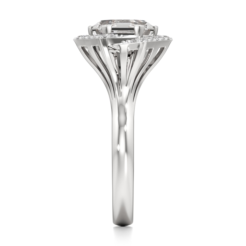 Main Image 3 of J'Lure Hexagon Step-Cut Lab-Grown Diamond Engagement Ring 3-5/8 ct tw 18K White Gold