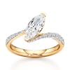 Thumbnail Image 1 of J'Lure Moval Old-Cut Lab-Grown Diamond Bypass Engagement Ring 1-3/8 ct tw 18K Yellow Gold