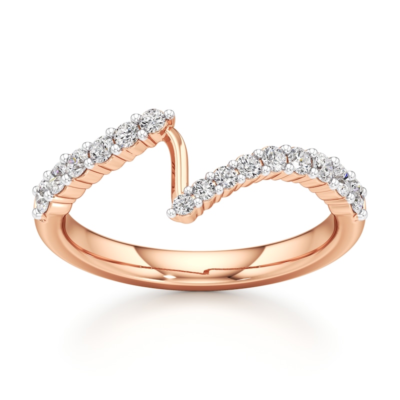 Main Image 1 of J'Lure Lab-Grown Diamond Contour Wedding Band 3/8 ct tw 18K Rose Gold