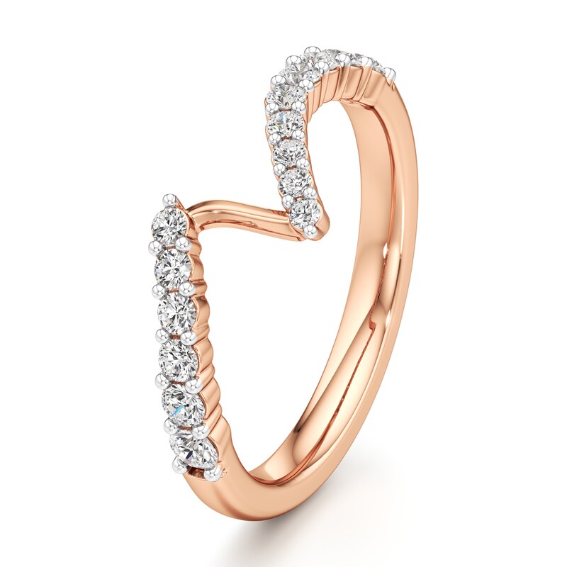 Main Image 4 of J'Lure Lab-Grown Diamond Contour Wedding Band 3/8 ct tw 18K Rose Gold
