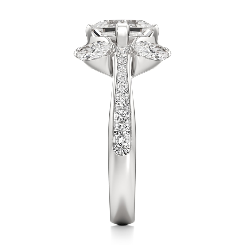 Main Image 3 of J'Lure Square-Emerald Step-Cut Lab-Grown Diamond Engagement Ring 3 ct tw 18K White Gold