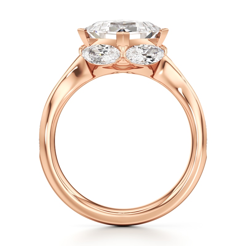 Main Image 2 of J'Lure Carre Step-Cut Lab-Grown Diamond Engagement Ring 3 ct tw 18K Rose Gold
