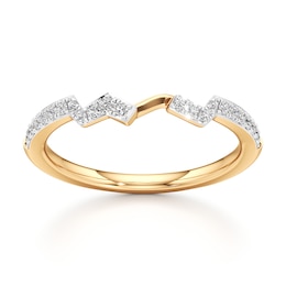 J'Lure Lab-Grown Diamond Angled Contour Wedding Band 1/6 ct tw 18K Yellow Gold