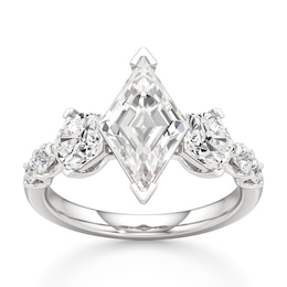 J'Lure Lozenge Step-Cut Lab-Grown Diamond Engagement Ring 3-3/8 ct tw 18K White Gold