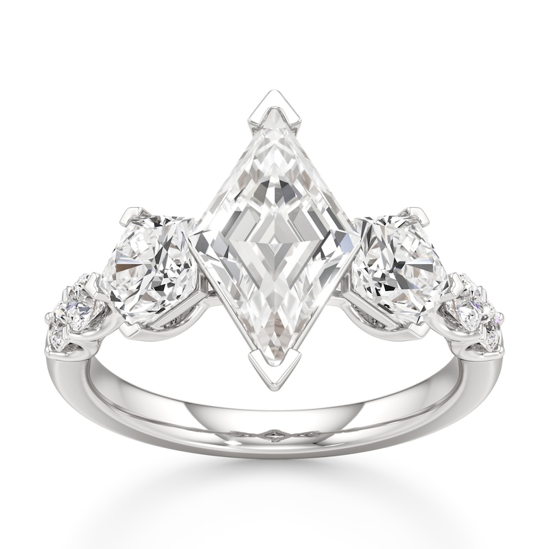 Main Image 1 of J'Lure Lozenge Step-Cut Lab-Grown Diamond Engagement Ring 3-3/8 ct tw 18K White Gold