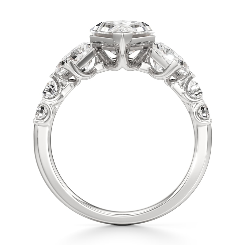Main Image 2 of J'Lure Lozenge Step-Cut Lab-Grown Diamond Engagement Ring 3-3/8 ct tw 18K White Gold