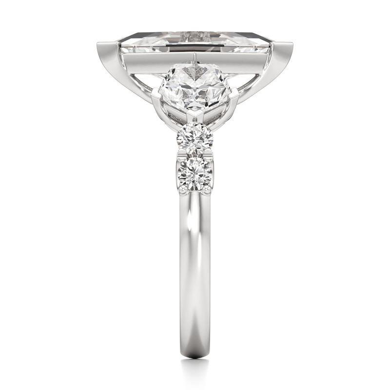 Main Image 3 of J'Lure Lozenge Step-Cut Lab-Grown Diamond Engagement Ring 3-3/8 ct tw 18K White Gold