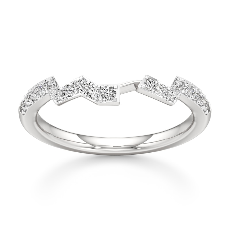 Main Image 1 of J'Lure Lab-Grown Diamond Angled Contour Wedding Band 1/5 ct tw 18K White Gold