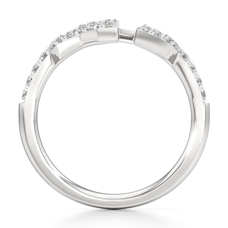 Main Image 2 of J'Lure Lab-Grown Diamond Angled Contour Wedding Band 1/5 ct tw 18K White Gold
