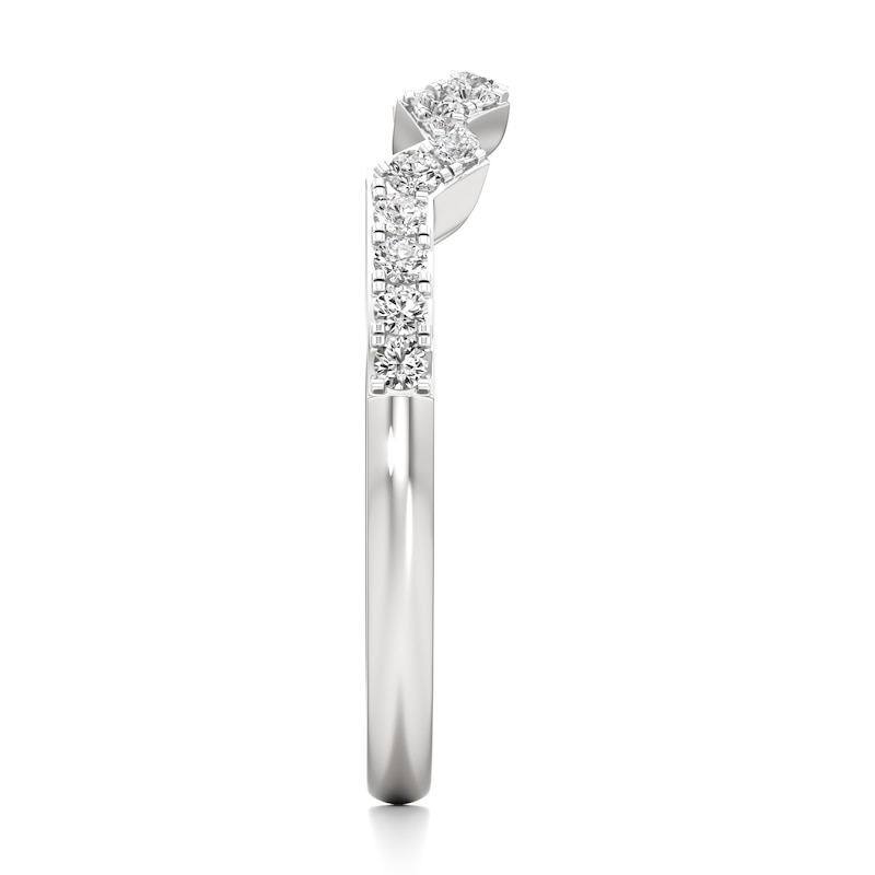 Main Image 3 of J'Lure Lab-Grown Diamond Angled Contour Wedding Band 1/5 ct tw 18K White Gold